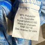 Coral Bay  blue pleated jacquard print cold shoulder top size large Photo 5