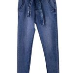 Prestige Denim Paper Bag Waist Skinny Jeans Medium Wash Size Small Blue Photo 0