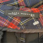 ZARA  Plaid Straight Leg Slim Pant Black and Red Size 4 Photo 7