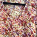 Sheer floral print V neck shirt womens Philosophy Republic Large L long sleeve Photo 1