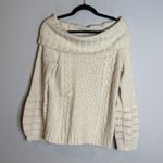 Anthropologie  Sleeping on Snow Off-Shoulder Cream Sweater Photo 0