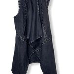 Carmen Marc Valvo  Black Faux Suede Vest Photo 2