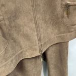 Doncaster Vintage 80's Pant Suit Set womens 14 Soft Faux Suede Classic Brown Photo 6