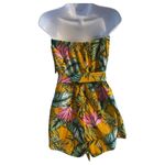 Anthropologie NWT SUPERDOWN FLORAL TROPICAL ROMPER STRAPLESS LINED W/TIE AT WAISTED SZ MED Photo 8