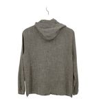 Caroline Rose Brown Linen Blend Hooded Button Front Jacket XS Photo 4