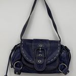 Hype Blue/Purple Leather Buckle Shoulder Bag Y2k Style Blue Photo 0