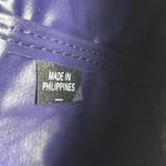 Vintage Tapestry Geometric Cosmetic Travel Bag 9x6x6 Made in Philippines Purple Photo 4