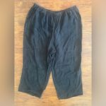 Flax  100% Linen Cropped Pants Wide Leg Pull On Relaxed Comfy Size Medium Photo 0