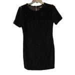 Topshop  Black Sequin Short Sleeve Mini Dress Size 6 EUC Back Zip Photo 1