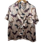 Womens Pajama Set Top and Botton 1XL Plus Size Champaign Butterfly Spring Moon Pink Photo 0