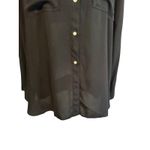 Gap Shirt Boyfriend Fit Long Sleeve XL Viscose True Black Semi Sheer Classic Photo 2