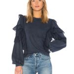 Tularosa REVOLVE Cat Ruffle Navy Blue Pullover Sweatshirt Women's Size XS Photo 0