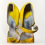 Jimmy Choo Yellow Patent Leather Peep Toe Mary Jane Heels Pumps EU 38.5 / US 8.5 Photo 5