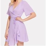 SheIn Womens  Curve Lilac Fields Surplice Ruffle Hem Swing Dress - Sz 1X Photo 1