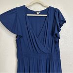 Knox Rose  Navy Blue Flutter Short Sleeves Tiered Midi Dress, Size XL Photo 2