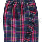 Kate Spade  - Navy & Purple Plaid Ruffle Front Skirt Size 6 Photo 0