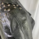 Annelies Gouraud for Brezin France Vintage Studded Black Leather Jacket Women XS Photo 4
