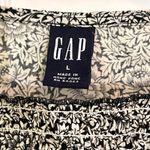 Gap Vintage 90s  Black Cream Floral Smocked Puff Sleeve Square Neck Blouse Large Photo 2