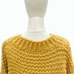 American Threads  Mustard Chunky Knit Bobble Sleeve V-Neck Sweater M Photo 4