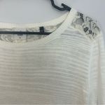 CAbi Ivory White Sophia Lace Back Long Sleeve Top/Sweater Size Medium Photo 5