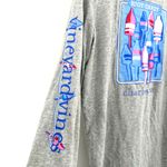 Vineyard Vines Size Medium Shirt Gray Pocket Tee Long Sleeve Buoy Crazy Nautical Photo 3