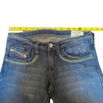 Diesel Y2K Size 6 Bootcut Jean Green Embroidery Pockets Coastal Cowgirl Western Photo 10