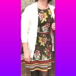 New York & Co. Women’s Fit and Flare Dress Sleeveless Green Floral Striped 100% Cotton •Size Small Photo 2