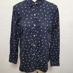 Banana Republic Factory Navy Classic Fit Bee Print Button Down Size Medium Photo 0