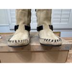 Free People Coronado Moccasin Boot Natural Suede Size 8 NIB Fringe Detail Buckle Photo 6