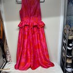 Kate Spade Red and Pink Peplum Midi Dress Photo 4