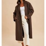 Boutique Felted Double Breasted Oversized Duster Lapel Coat - Large Photo 2