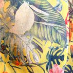 Meraki Tropical Floral Dress Yellow Sheer Resort Beach Vacation Style S Photo 5