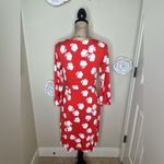 Boden Miriam Dress in Reddish Orange Floral Print with Bell Sleeves Sz 8L Red Photo 9