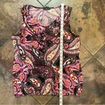 Susan Lawrence  Women’s Print Tank Top With Ruffle Front Size L Photo 4