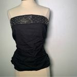 ZARA  BEADED STRAPLESS POPLIN TOP SIZE XXL festival party formal blogger’s fave Photo 3