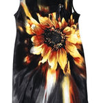 Saint Tropez West  Dress Womens‎ 14 Black Yellow Floral Sheath Sunflower Colorful Photo 0