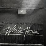 VINTAGE White Horse embroidered yellow rose western snap down shirt black sz M Size M Photo 4