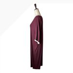 SKIMS Dress Women Large Maroon Soft Lounge Ringer Tee Maxi Sleep Shirt NWT Photo 4