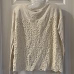 American Eagle AEO Cream Scoop Neck Lace Back Sweater S Photo 6