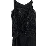ZARA NEW  Black Polyester Sequin Layered Sleeveless Tank Size Small Photo 5