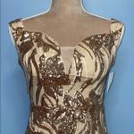 Faeriesty NWT Gold/Champagne Embellished Sequin Gown for Prom Size Small Gold Photo 3