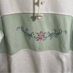 Lee Vintage Sport Sweatshirt White Green Embroidered Floral M Photo 3