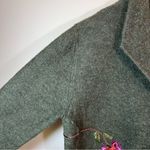 Vintage The Eagle’s Eye Women’s Green Wool Floral Embroidered Cardigan XL Boho Photo 5