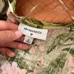 Agua Bendita Tropical Peony print tie wrap top  x Target linen blend medium Photo 6