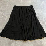 Women's Vintage Goth Victorian Black Krinkled MIDI Skirt Large Photo 0