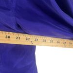 Marnie West Vintage 80s Women's Size Medium 100% Silk Disco Button Up Blue Photo 7