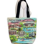 NWT Tuscaloosa Alabama City Novelty Canvas Tote Bag Historic Landmark University Photo 0