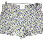 Threads of Luxx Ditsy Floral Shorts Womens L Pull On Feminine Prairie Dainty NWT Blue Size L Photo 0