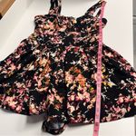 Dark Floral romper pockets shorts one piece zipper back double straps summer xs Black Photo 6