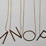 Gold Initial Pendant Necklace Letters A Photo 5